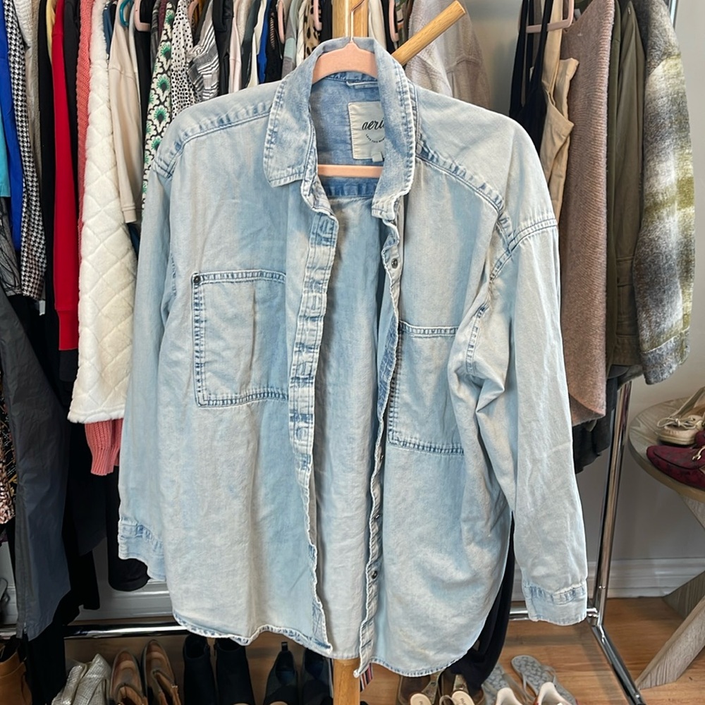95. Aerie Match Made Denim Oversized Shirt